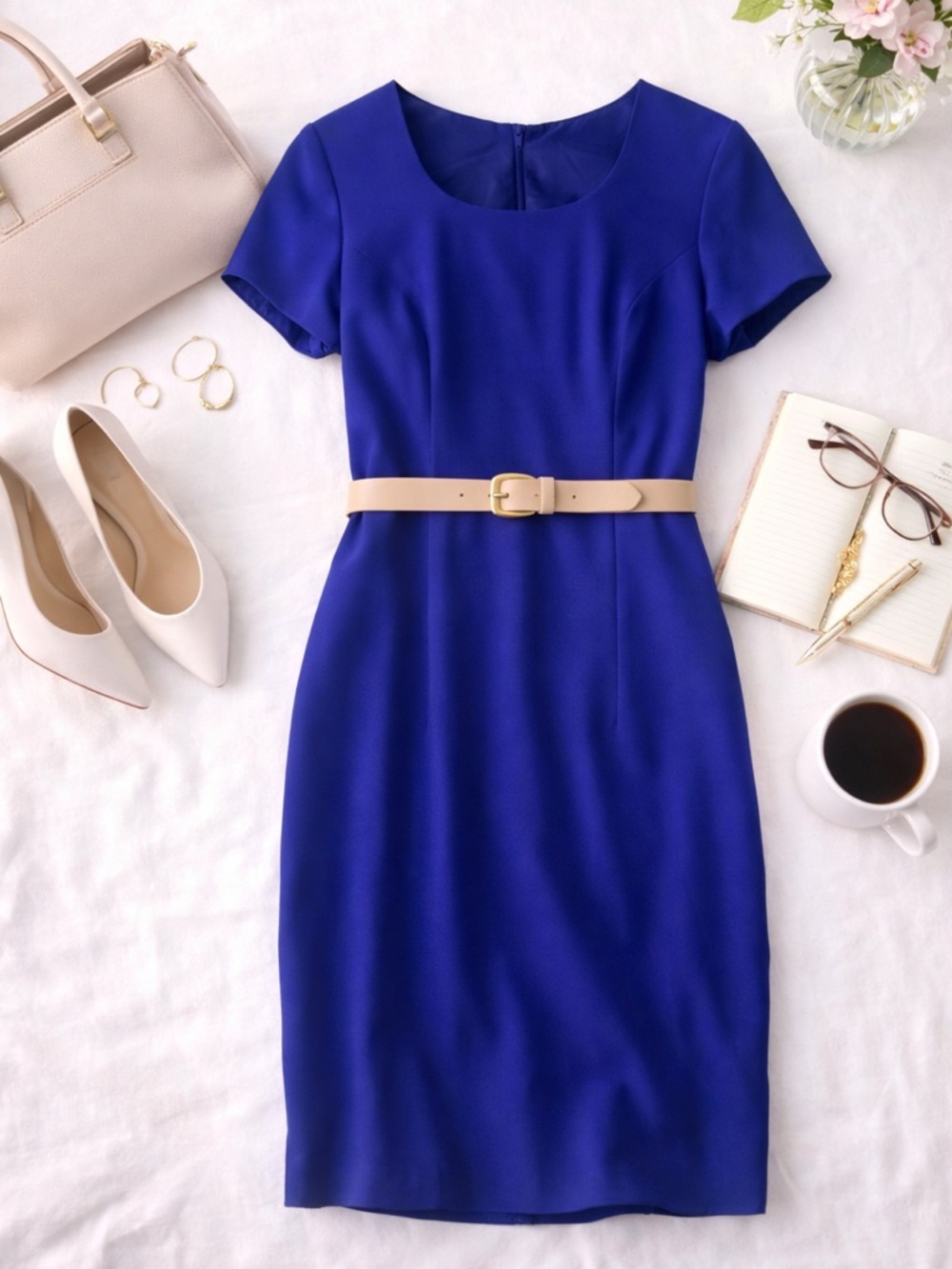 Dress Barn Royal Blue sheath Dress professional work wear size 8 medium